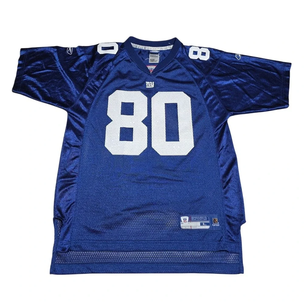 Reebok NFL New York Giants Jeremy Shockey 80 Jersey Blue Youth‎ L 14-16 Mens XS
